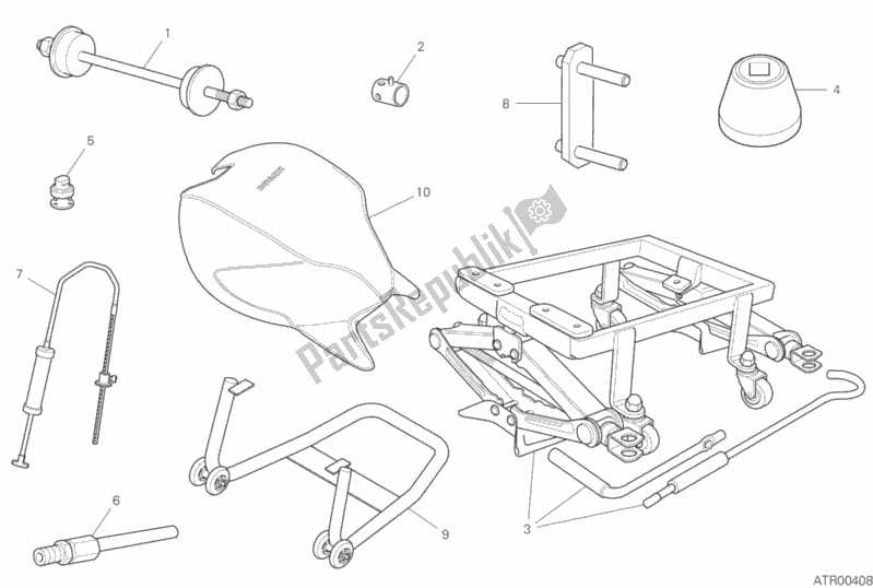 Alle onderdelen voor de Werkplaats Service Tools, Frame van de Ducati Monster 797 Thailand 2019